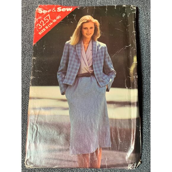 Butterick See & Sew 3257 Misses' Coat & Skirt Pattern Size B (14-16-18) - uncut - Picture 1 of 2